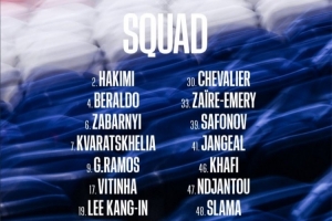 巴黎战欧塞尔名单：巴尔科拉领衔锋线，登贝莱和马尔基尼奥斯缺席