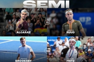 ATP500东京站1/4决赛：阿尔卡拉斯2-0中岛，半决赛将对阵鲁德