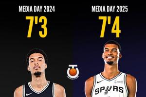 还在发育长高文班亚马目前身高近2米24 比去年同期高约3厘米