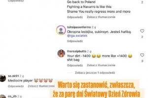 斯瓦泰克在中网爆冷出局后，遭到国外网民的网络暴力