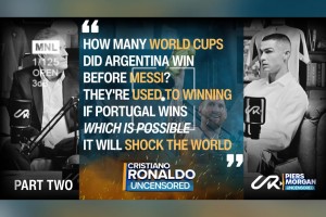 C罗:梅西之前阿根廷赢过多少世界杯?如果葡萄牙赢了将会震惊世界